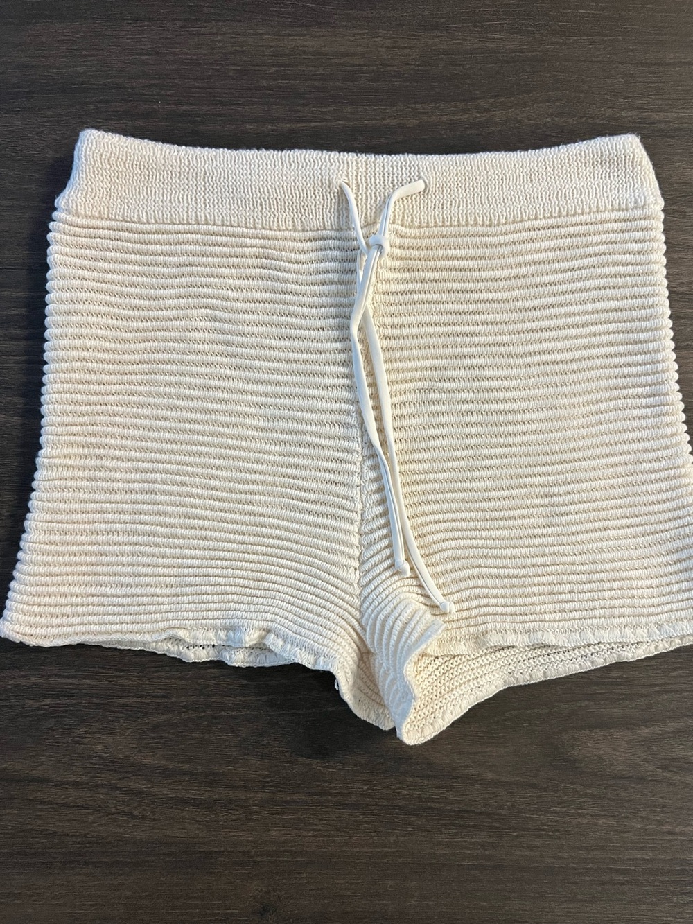 WeWoreWhat Low Rise Crochet Shorts in off white size medium